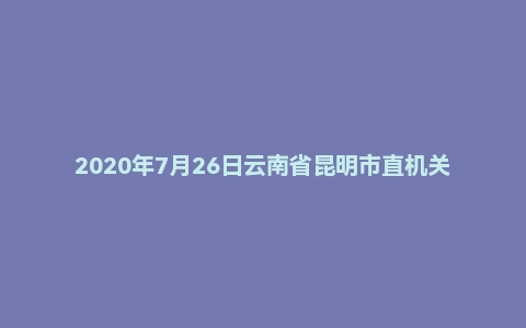 2020年7月26日云南省昆明市直机关遴选公务员笔试真题 （综合管理）