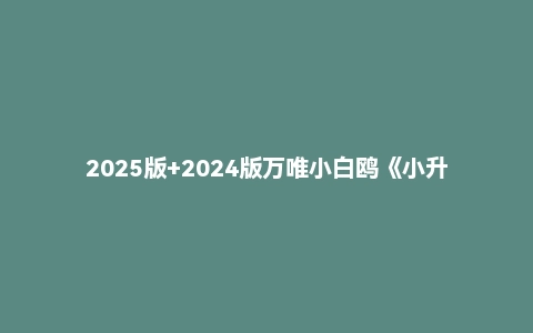 2025版+2024版万唯小白鸥《小升初重点中学招生真题超详解》语文数学英语详解版
