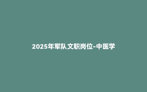 2025年军队文职岗位-中医学