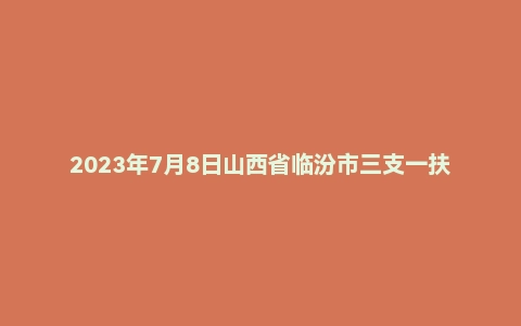 2023年7月8日山西省临汾市三支一扶面试题
