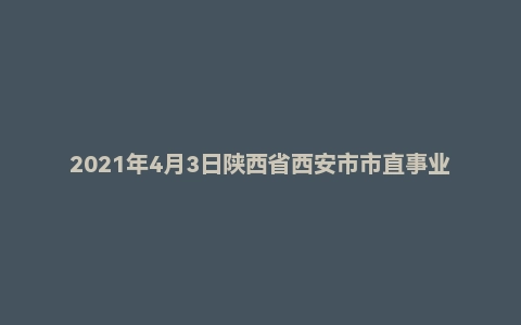 2021年4月3日陕西省西安市市直事业单位公开招聘分类考试《综合应用能力》中学卷
