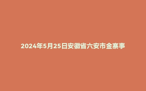 2024年5月25日安徽省六安市金寨事业单位面试题