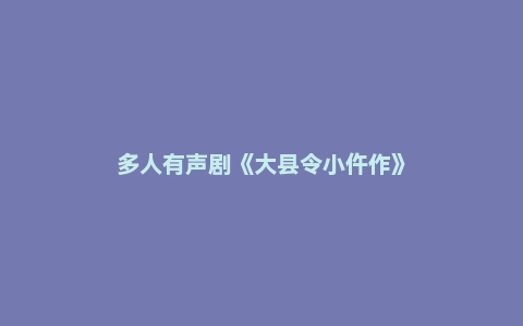 多人有声剧《大县令小仵作》