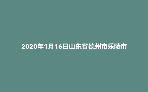 2020年1月16日山东省德州市乐陵市事业单位考试试题