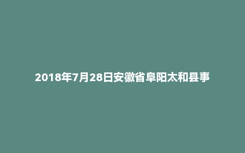2018年7月28日安徽省阜阳太和县事业单位面试真题