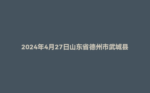 2024年4月27日山东省德州市武城县事业单位面试题