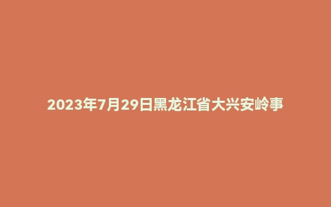 2023年7月29日黑龙江省大兴安岭事业单位面试题