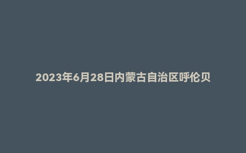 2023年6月28日内蒙古自治区呼伦贝尔市事业单位面试题