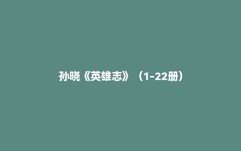 孙晓《英雄志》（1-22册）