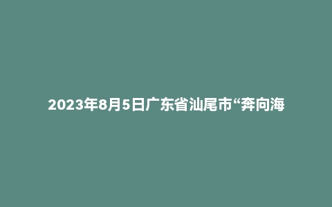 2023年8月5日广东省汕尾市“奔向海陆丰”事业单位招聘考试《通用能力测试》试题