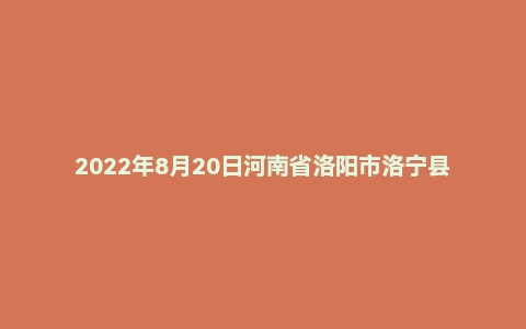2022年8月20日河南省洛阳市洛宁县事业单位面试题