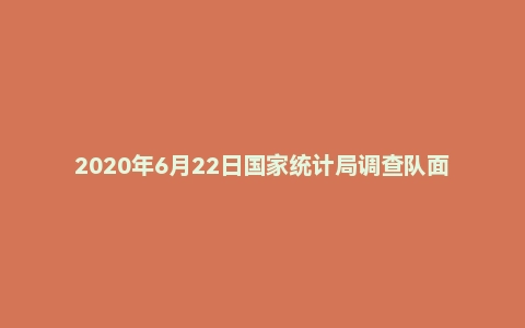 2020年6月22日国家统计局调查队面试题