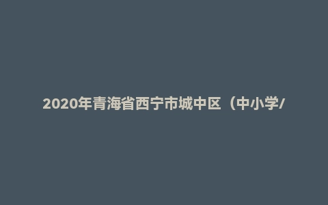 2020年青海省西宁市城中区（中小学/幼儿园）教师招聘题