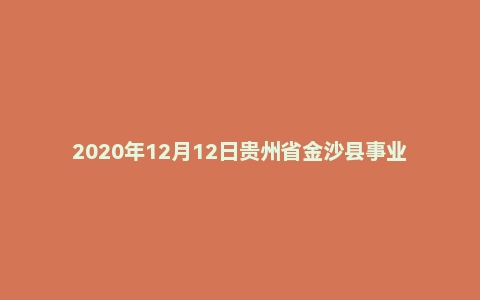 2020年12月12日贵州省金沙县事业单位面试题（医疗岗）