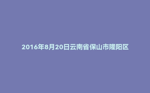 2016年8月20日云南省保山市隆阳区事业单位面试真题