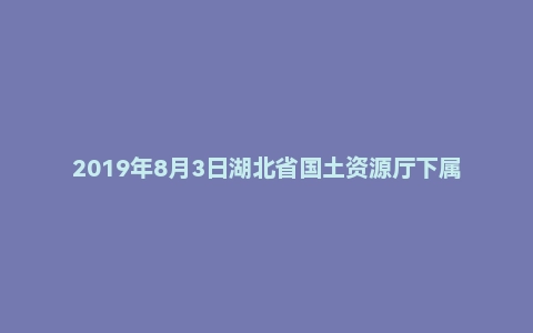 2019年8月3日湖北省国土资源厅下属事业单位面试真题