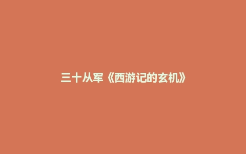 三十从军《西游记的玄机》