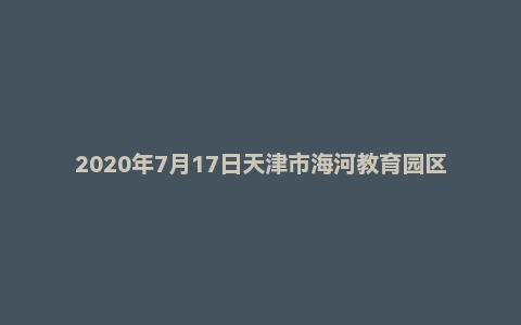 2020年7月17日天津市海河教育园区教师招聘《教育综合知识》题（下午场）