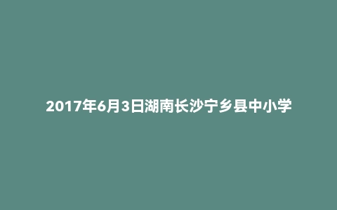 2017年6月3日湖南长沙宁乡县中小学和幼儿园教师招聘《教育理论》题