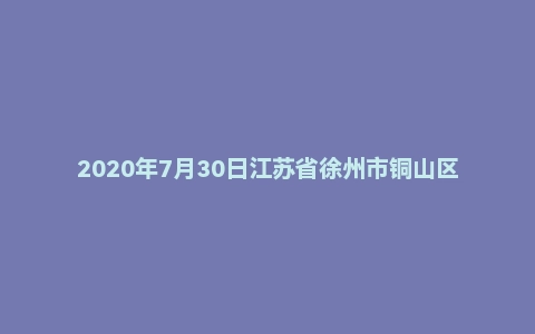 2020年7月30日江苏省徐州市铜山区教师招聘考试题（精选）