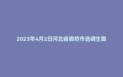 2023年4月2日河北省廊坊市选调生面试题
