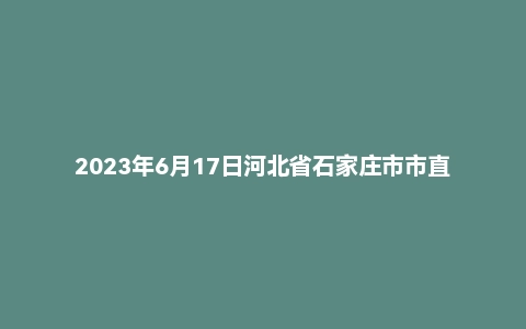 2023年6月17日河北省石家庄市市直教育岗《教育理论基础》考试题