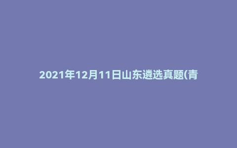 2021年12月11日山东遴选真题(青岛市-莱西市)