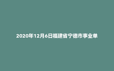 2020年12月6日福建省宁德市事业单位招聘考试《综合基础知识》试题
