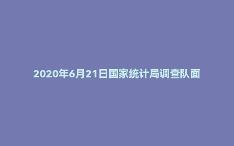 2020年6月21日国家统计局调查队面试题