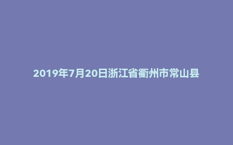 2019年7月20日浙江省衢州市常山县事业单位考试《综合基础知识》试题