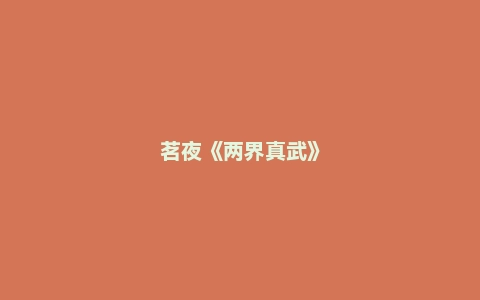 茗夜《两界真武》