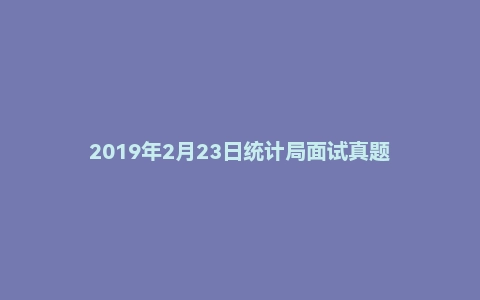 2019年2月23日统计局面试真题