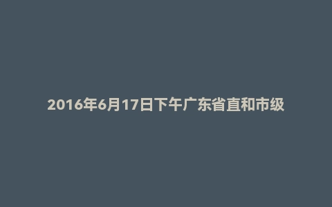 2016年6月17日下午广东省直和市级面试真题