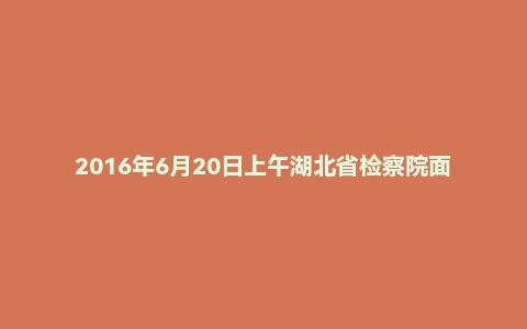 2016年6月20日上午湖北省检察院面试真题