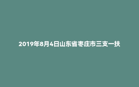 2019年8月4日山东省枣庄市三支一扶面试真题