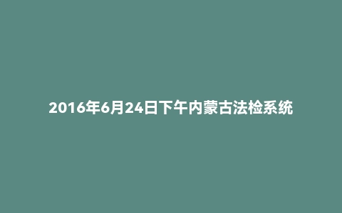 2016年6月24日下午内蒙古法检系统面试真题