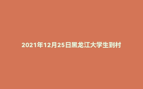 2021年12月25日黑龙江大学生到村任职面试真题（伊春市）