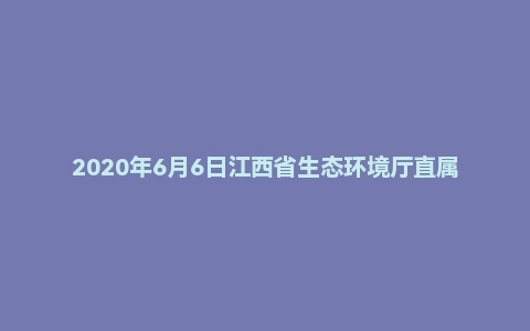 2020年6月6日江西省生态环境厅直属事业单位公开招聘考试《综合基础知识》试题