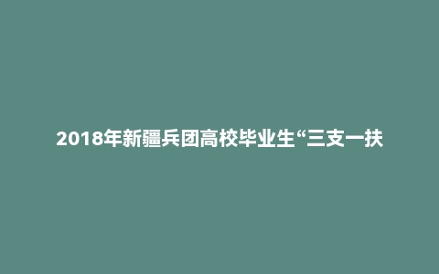 2018年新疆兵团高校毕业生“三支一扶”计划招募考试《公共基础知识》题