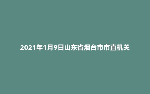 2021年1月9日山东省烟台市市直机关竞争性选调公务员笔试（综合管理职位）