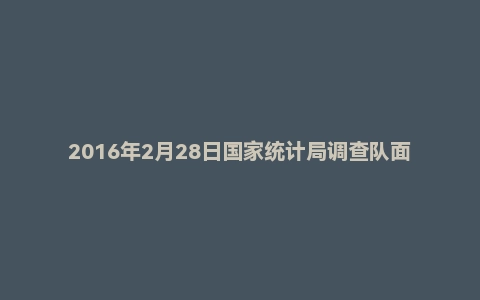 2016年2月28日国家统计局调查队面试真题