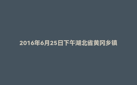 2016年6月25日下午湖北省黄冈乡镇事业单位面试真题