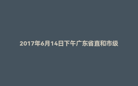 2017年6月14日下午广东省直和市级面试真题