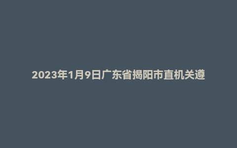 2023年1月9日广东省揭阳市直机关遵选公务员笔试题