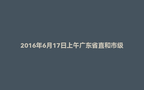 2016年6月17日上午广东省直和市级面试真题