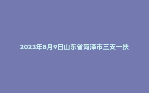 2023年8月9日山东省菏泽市三支一扶面试题