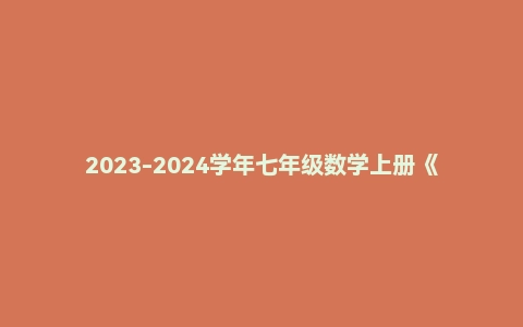2023-2024学年七年级数学上册《重难点题型•高分突破》(人教版)