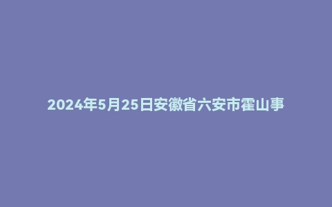 2024年5月25日安徽省六安市霍山事业单位面试题