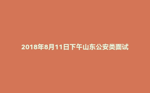 2018年8月11日下午山东公安类面试真题