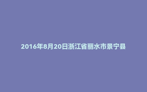 2016年8月20日浙江省丽水市景宁县事业单位面试真题